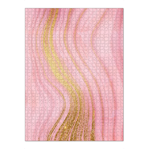 Puzzle Ravensburger "Gold Veins on Pink Marble" artboxONE - Abstrakt,Für Mama,Marmor - Agate,Gemstone,Mermaid,Marble - Bild agate