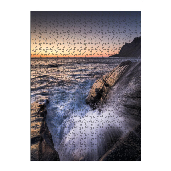 Puzzle Ravensburger "Atlantic wave" artboxONE - Natur - Lofoten,Norwegen,Welle,Meer,Wasser,Berge,Sonne - Bild lofoten
