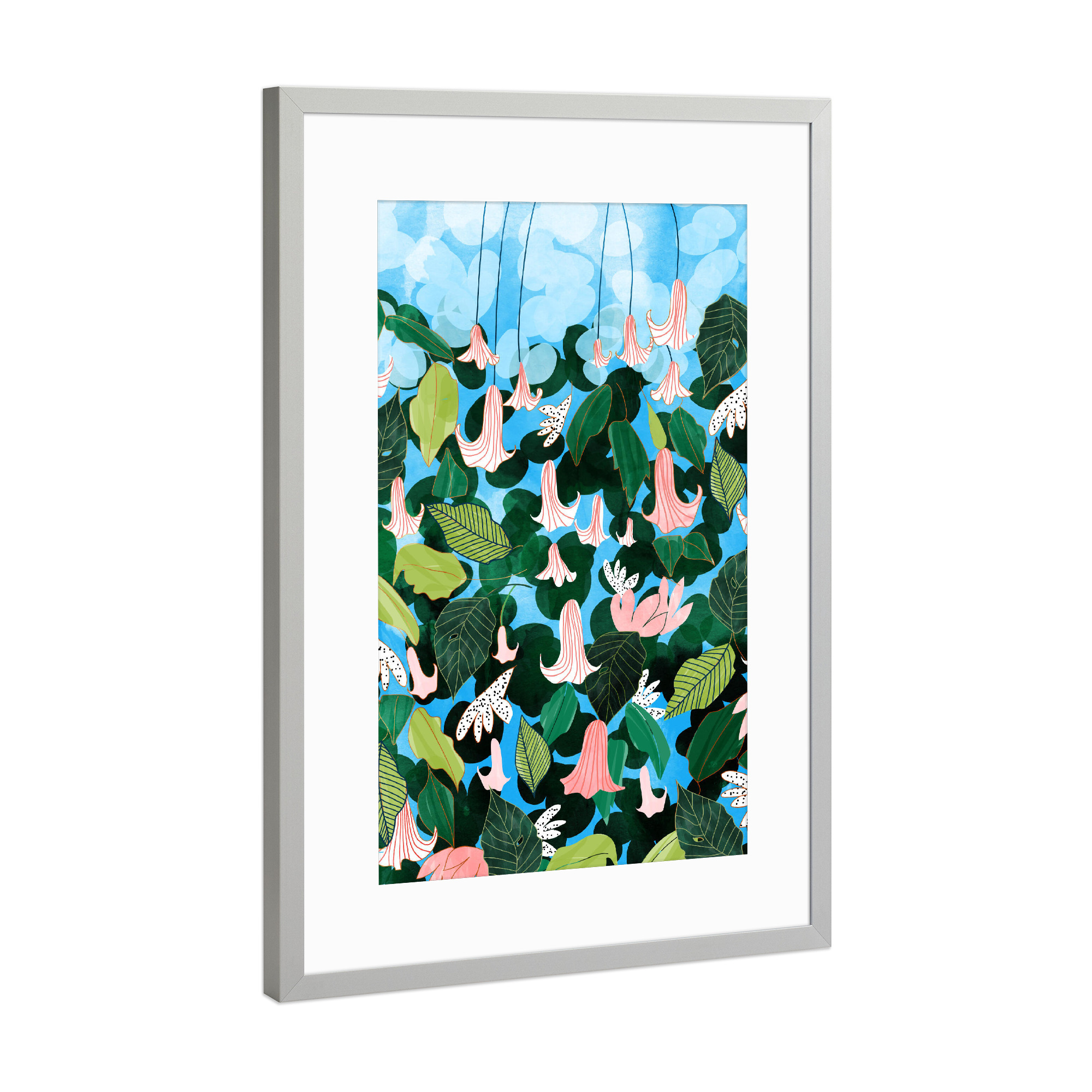 Poster mit Rahmen Silber "Mood Flowers" artboxONE - Floral