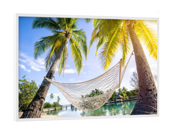 Poster mit weißem Rahmen "Hängematte" artboxONE - Reise,Reise / Strand und Meer