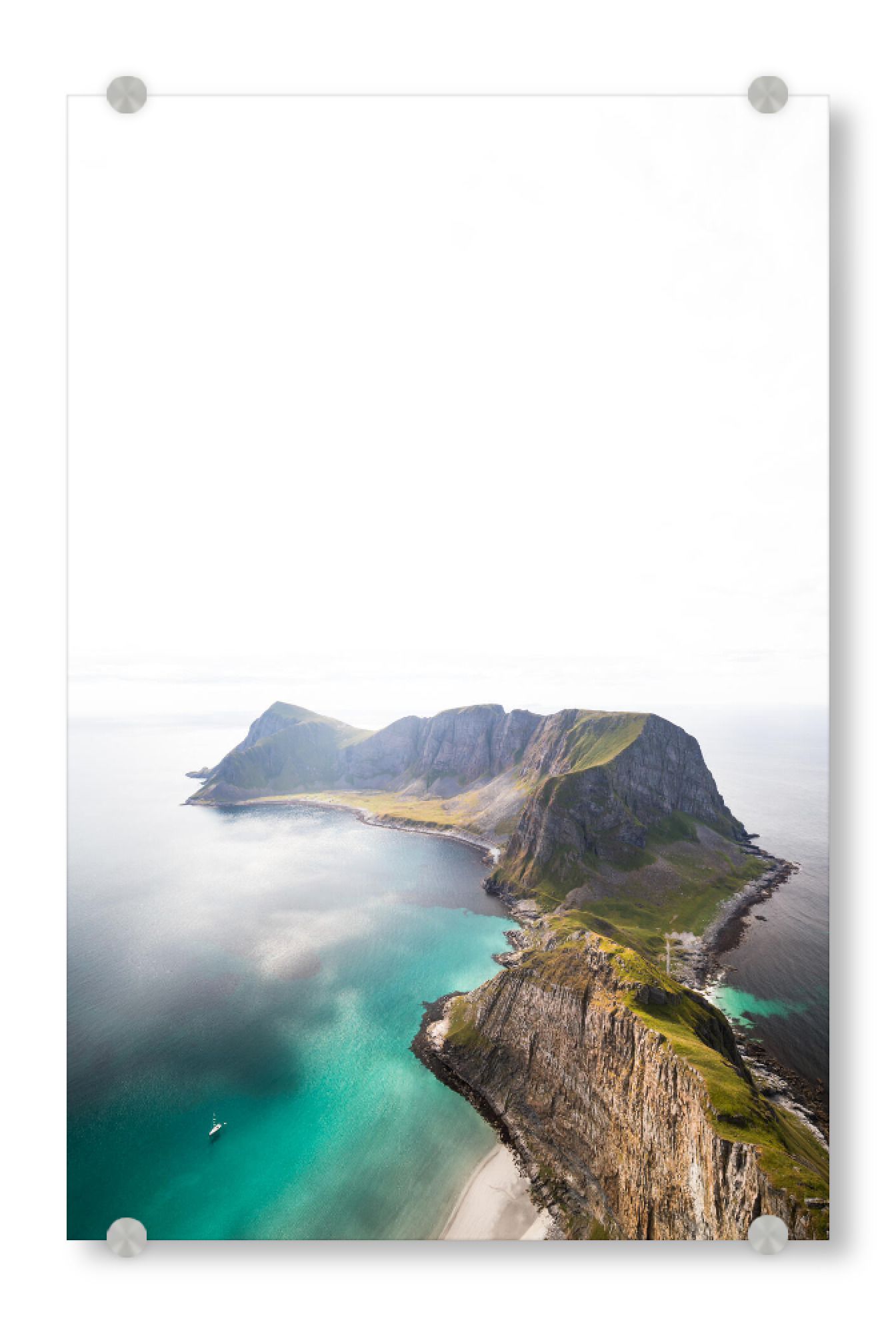 Acrylglasbild "Lofoten cliffs" artboxONE - Natur - Lofoten,Norwegen,Varoy,Natur,Berge,Wasser,Meer