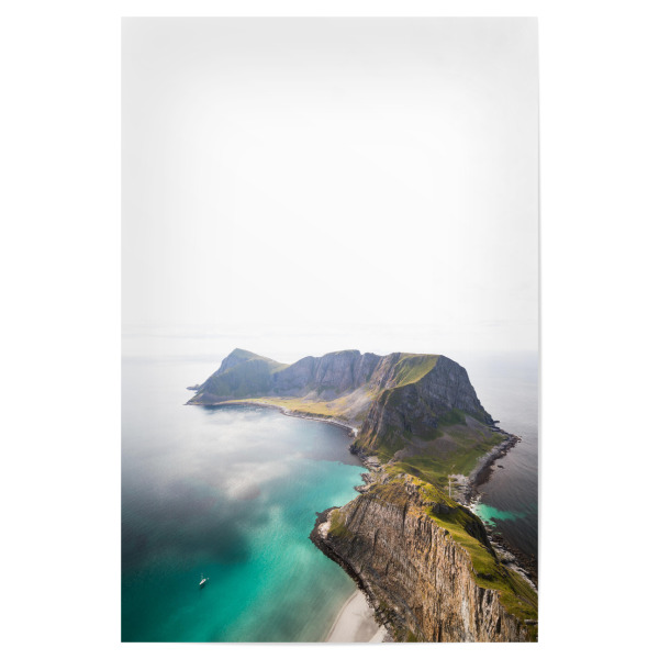 Poster 30x20 cm "Lofoten cliffs" artboxONE - Natur - Lofoten,Norwegen,Varoy,Natur,Berge,Wasser,Meer