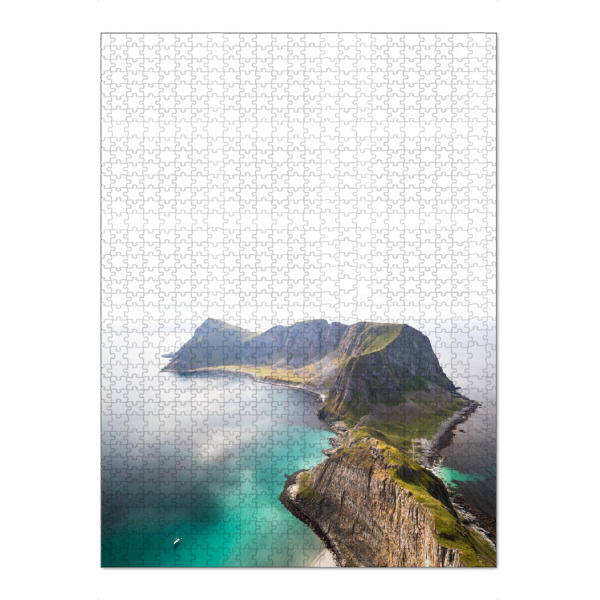 Puzzle Ravensburger "Lofoten cliffs" artboxONE - Natur - Lofoten,Norwegen,Varoy,Natur,Berge,Wasser,Meer - Bild lofoten