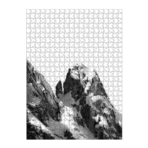 artboxONE Puzzle "Peak Mountain" artboxONE - Natur,Reise,Schwarzweiß - Snow,Clouds,Landscape,Sky,Mountain,Mountain edge,Travel,Ski - Bild snow