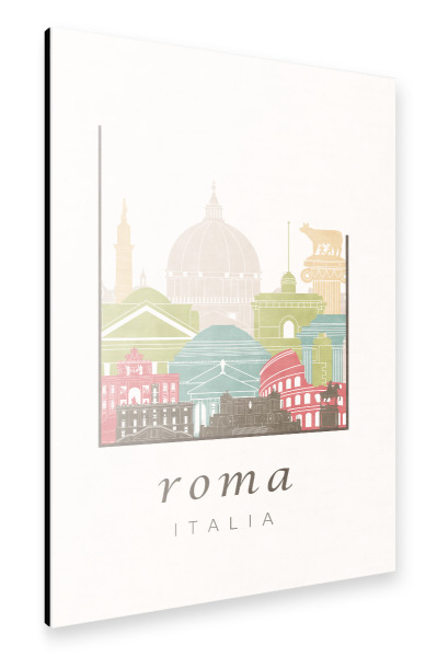 Alu-Dibond "Rome skyline, pastel" 30x20 cm artboxONE