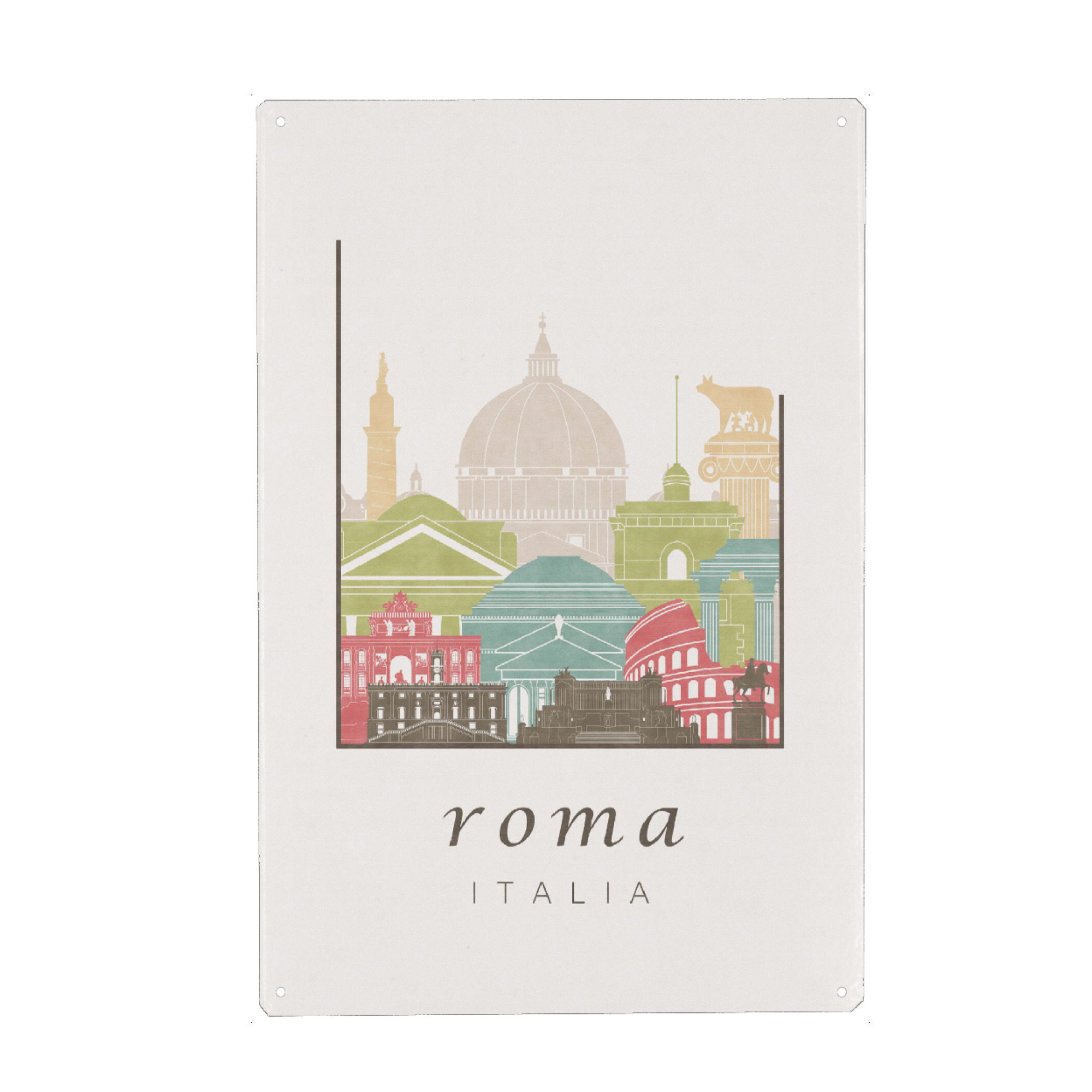 Metall Poster "Rome skyline, pastel" artboxONE - Architektur,Städte / Rom