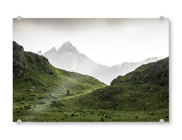 Acrylglasbild "Lofoten landscape" artboxONE - Natur - Lofoten,Norwegen,Berglandschaft,Berge,Natur,Landschaft