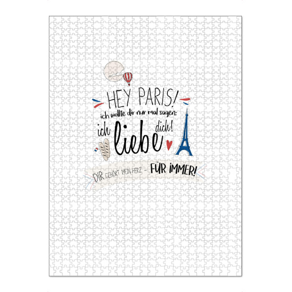 Puzzle Ravensburger "Hey Paris - Ich liebe dich !" artboxONE - Städte,Typografie,Städte / Paris,Liebe