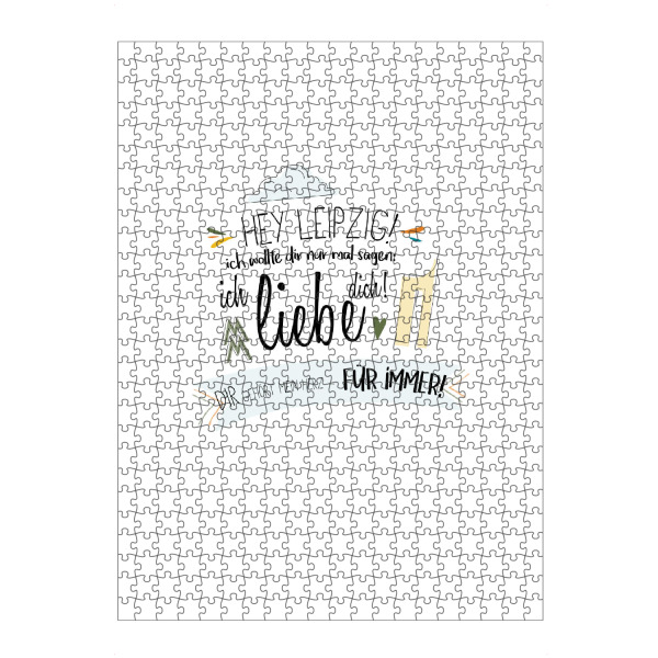 Puzzle Ravensburger "Hey Leipzig - Ich liebe dich !" artboxONE - Städte,Typografie,Liebe - Leipzig,Stadt,Deutschland,Liebe,Typo - Bild leipzig