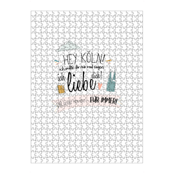 artboxONE Puzzle "Hey Köln - Ich liebe dich !" artboxONE - Städte,Städte / Köln,Typografie,Liebe