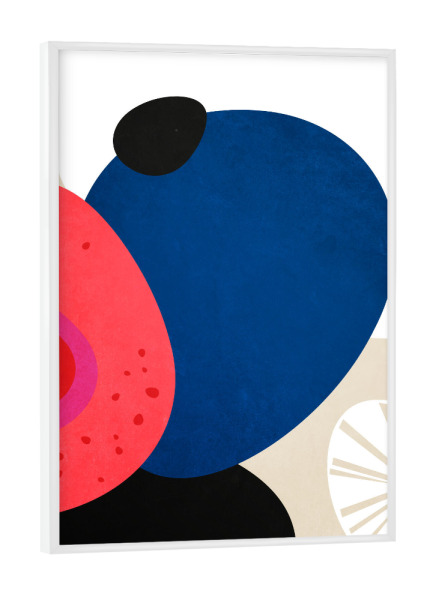 Poster mit weißem Rahmen "Kiesel und Muscheln" artboxONE - Abstrakt - Abstrakt,Organisch,Steine,Muscheln,Kiesel