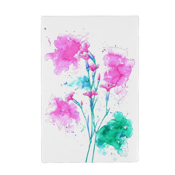 Holzbild "Federnelken Explosion" artboxONE - Floral