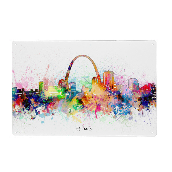 Holzbild "St louis skyline artistic" artboxONE - Städte