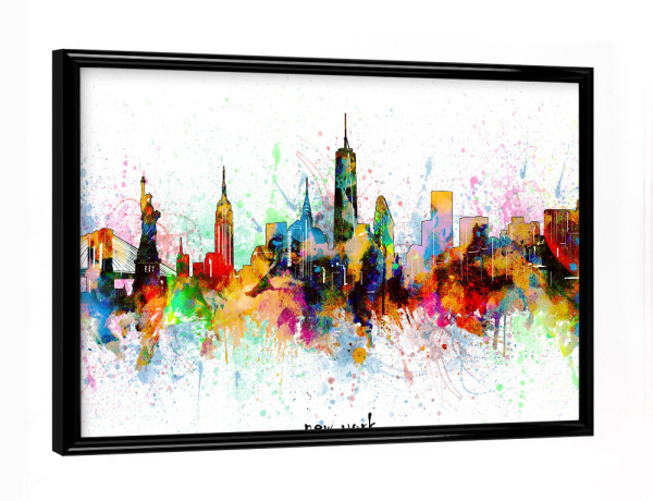 Poster mit schwarzem Rahmen "New york skyline artistic" artboxONE - Städte,Städte / New York