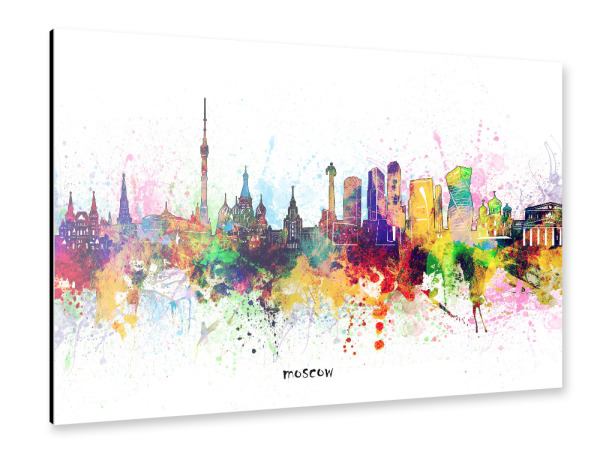 Alu-Dibond "Moscow skyline artistic" 30x20 cm artboxONE