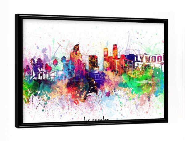 Poster mit schwarzem Rahmen "Los angeles skyline artistic" artboxONE - Städte,Städte / Los Angeles