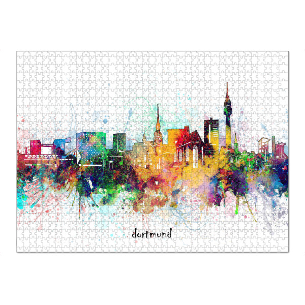 Puzzle Ravensburger "Dortmund skyline artistic" artboxONE - Städte