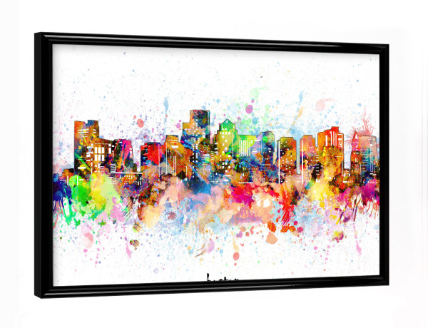 Poster mit schwarzem Rahmen "Boston skyline artistic" artboxONE - Städte,Städte / Boston