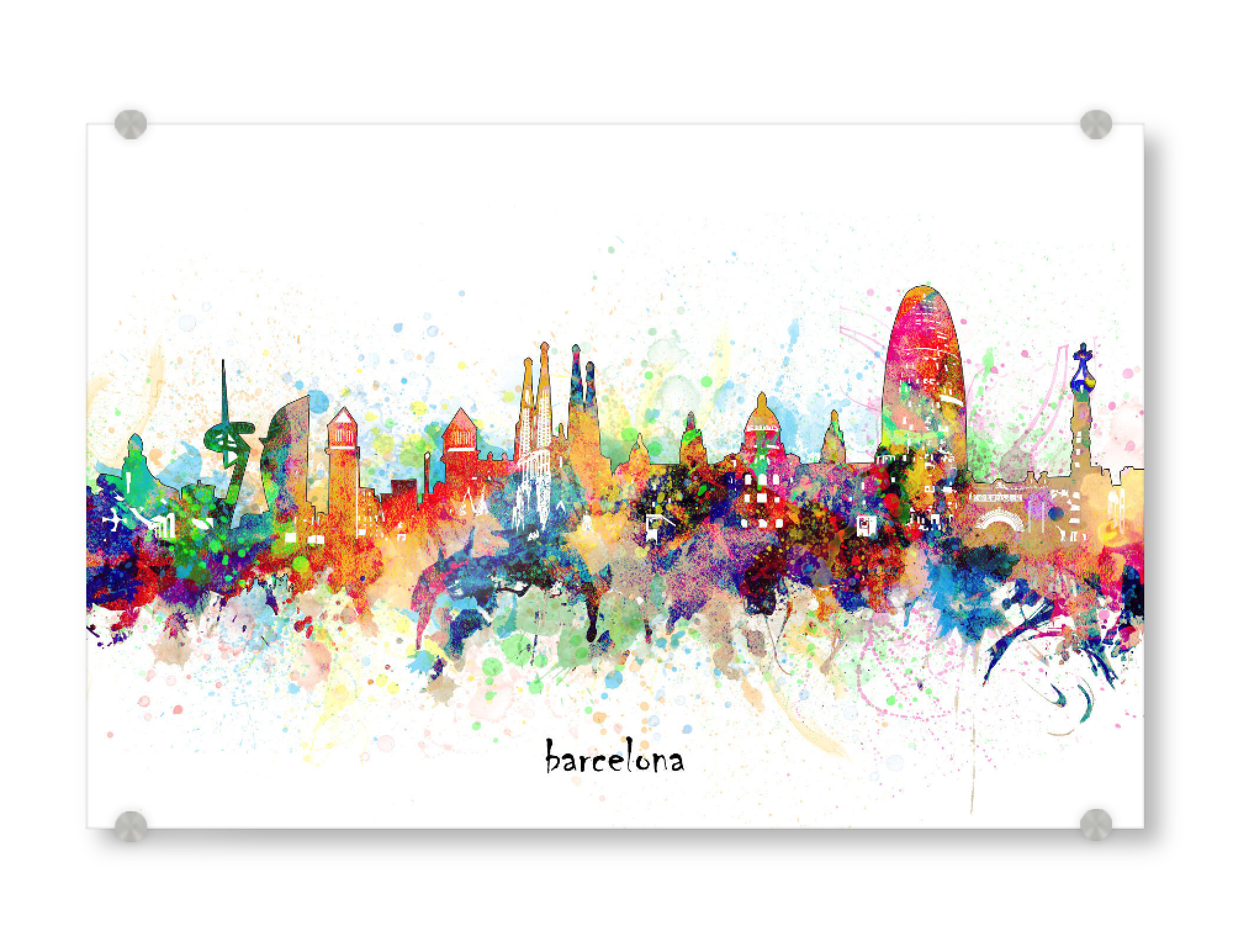 Acrylglasbild "Barcelona skyline artistic" artboxONE - Städte,Städte / Barcelona