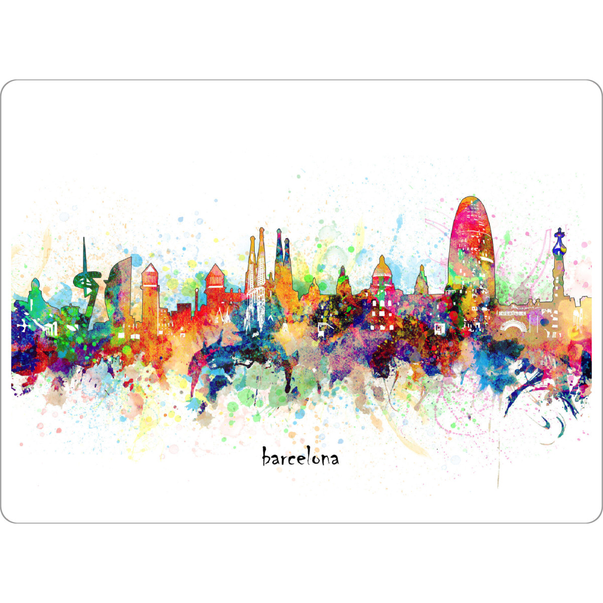 Tischset "Barcelona skyline artistic" artboxONE - Städte,Städte / Barcelona