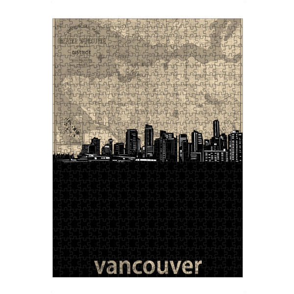 Puzzle Ravensburger "Vancouver skyline map" artboxONE - Städte,Reise,Architektur,Kartografie