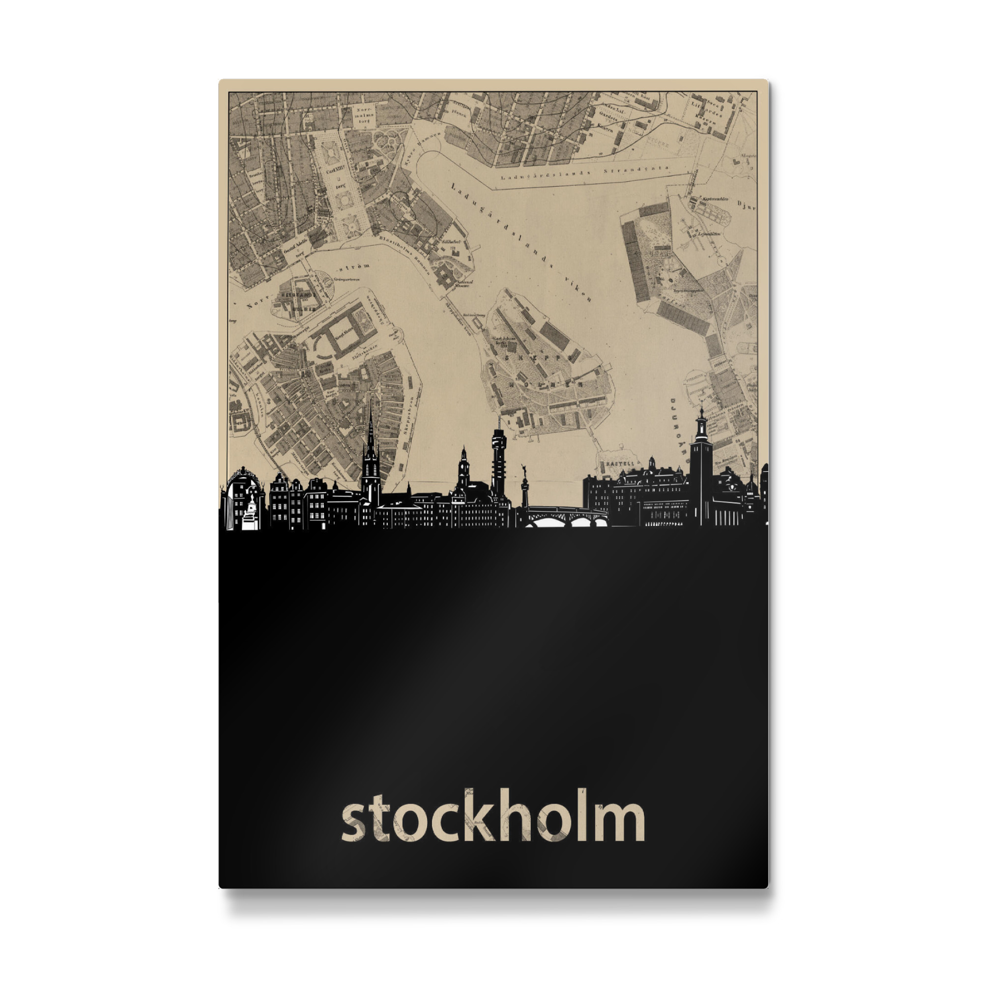 Galerie-Print "Stockholm skyline map" 75x50 cm artboxONE