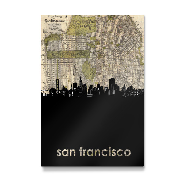 Galerie-Print "San francisco skyline map" 30x20 cm artboxONE