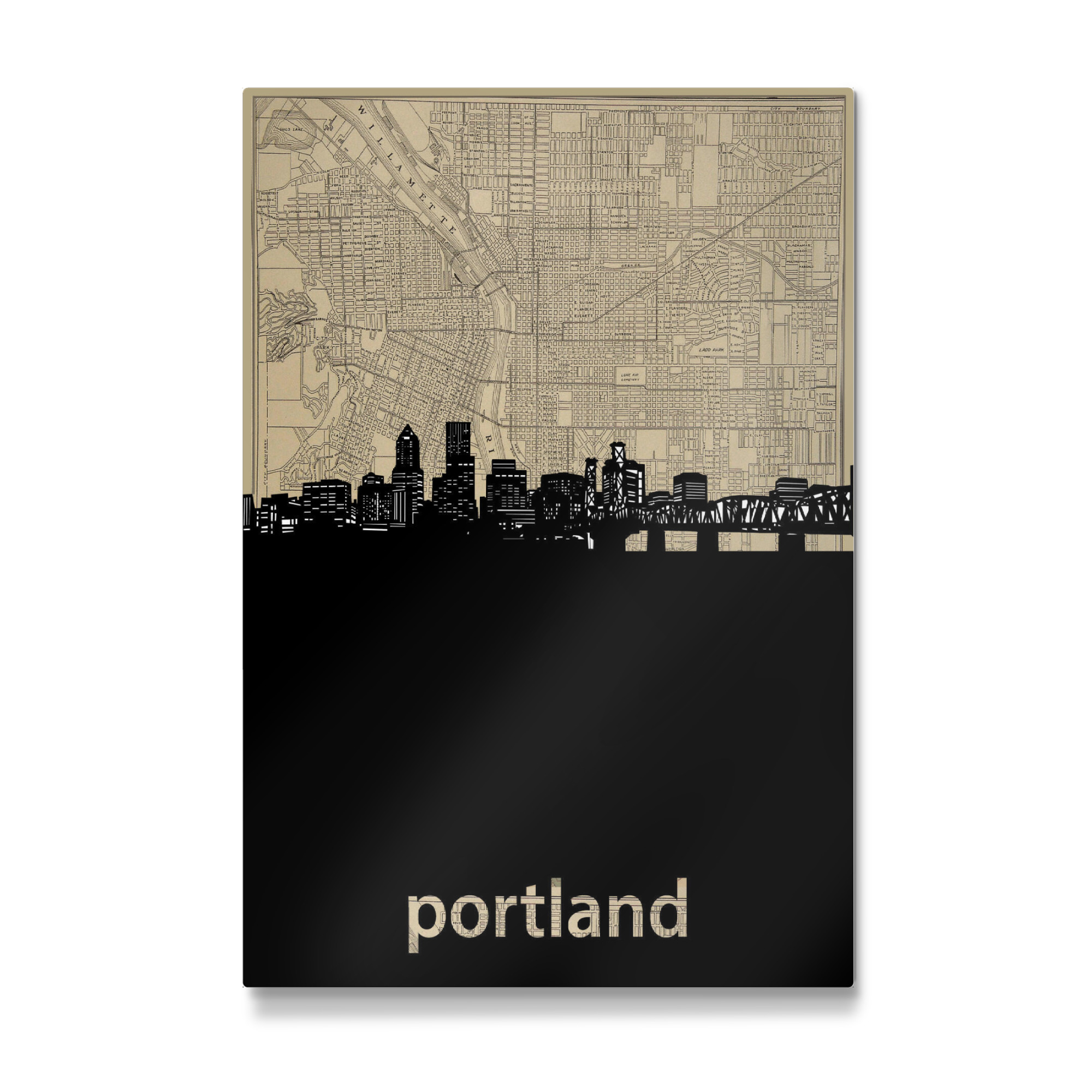 Galerie-Print "Portland skyline map" 75x50 cm artboxONE