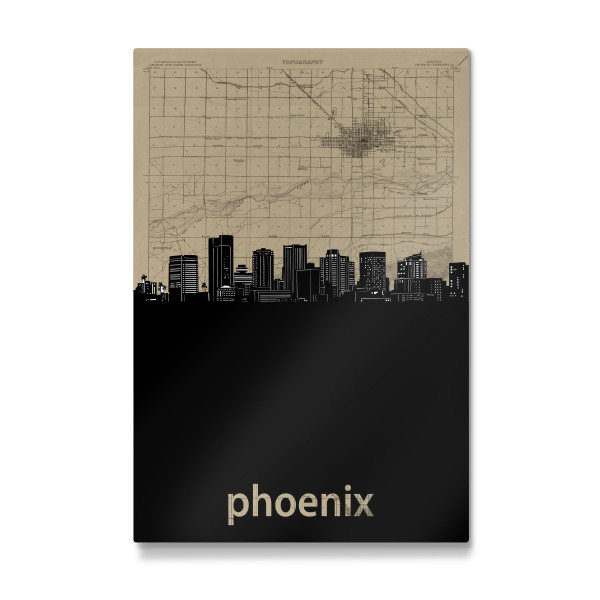 Galerie-Print "Phoenix skyline map" 30x20 cm artboxONE