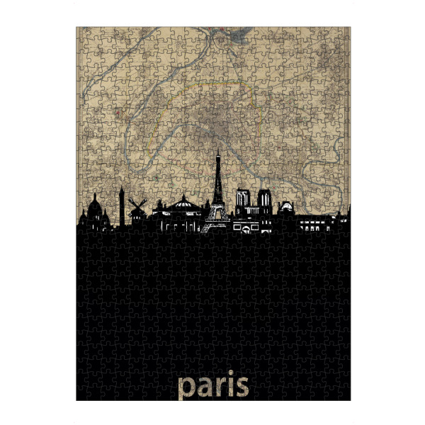 artboxONE Puzzle "Paris skyline map" artboxONE - Städte,Reise,Architektur,Städte / Paris,Kartografie