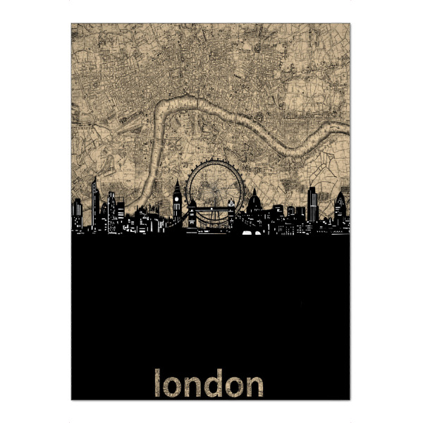 Puzzle Ravensburger "London skyline map" artboxONE - Städte,Städte / London,Reise,Architektur,Kartografie