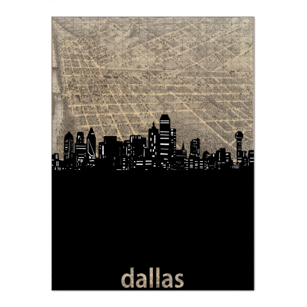 Puzzle Ravensburger "Dallas skyline map" artboxONE - Städte,Architektur