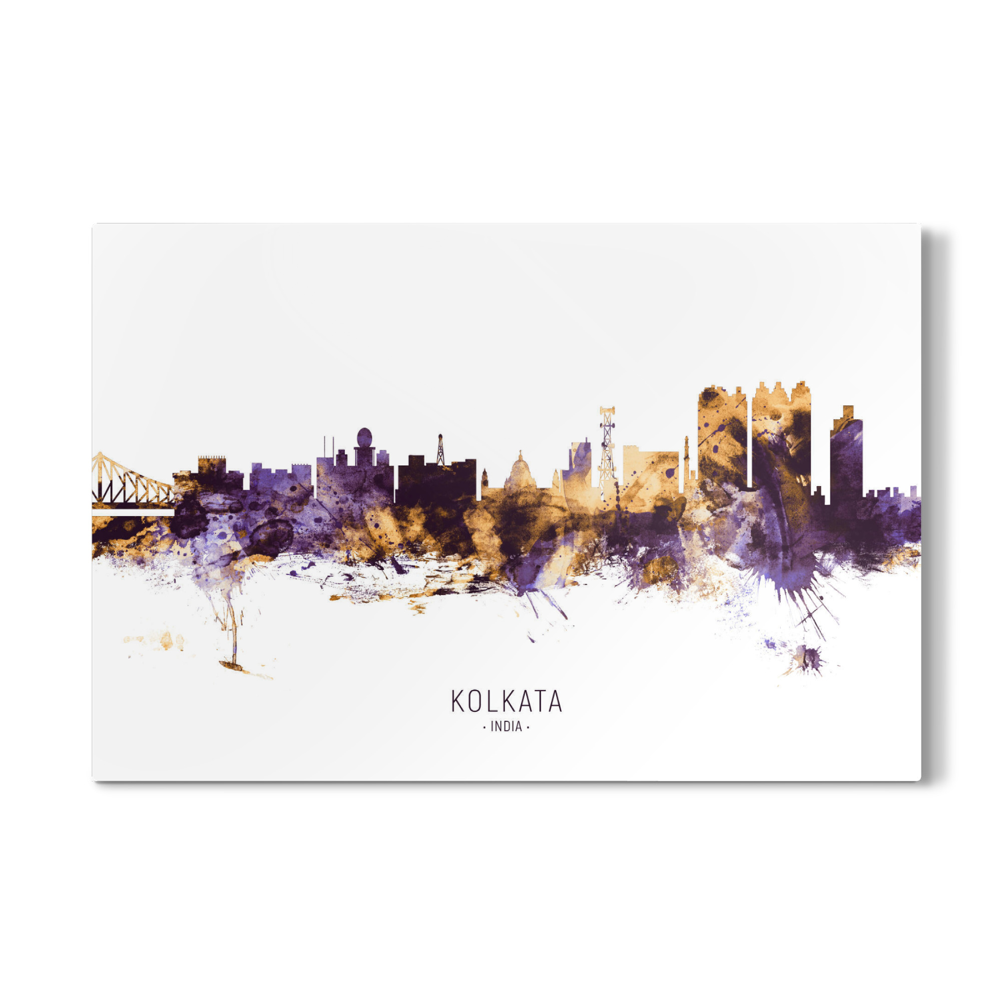 Galerie-Print "Kolkata India Skyline PurpleGold" 75x50 cm artboxONE