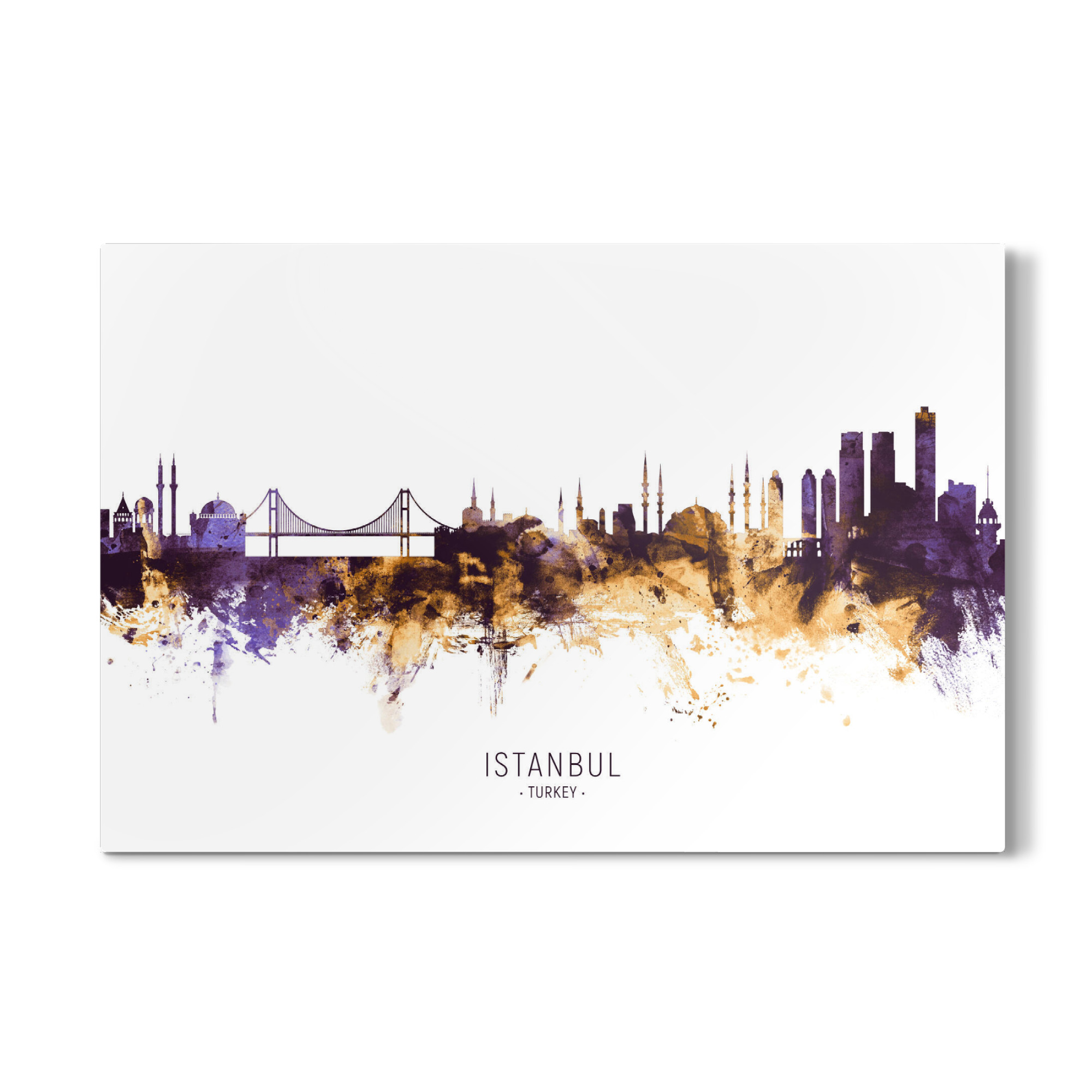 Galerie-Print "Istanbul Turkey Skyline PurpleGold" 75x50 cm artboxONE