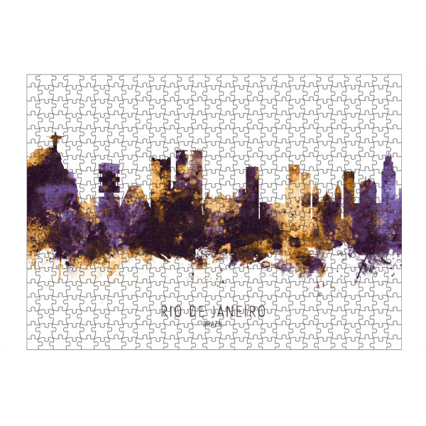 Puzzle Ravensburger "Rio de Janeiro Skyline PurpleGold" artboxONE - Städte / Rio de Janeiro