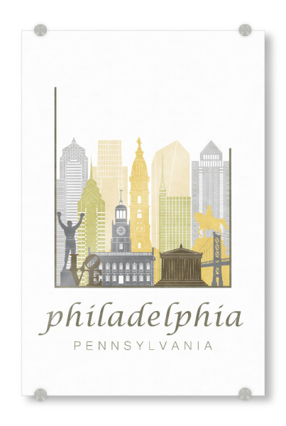 Acrylglasbild "Philadelphia skyline desert" artboxONE - Städte,Architektur