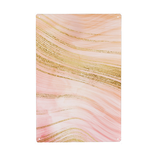 Holzbild "Gold Waves on Blush Pink Marble" artboxONE - Abstrakt,Fashion,Marmor - Agate,Mermaid,Gemstone,Marmor,Abstrakt,Gold
