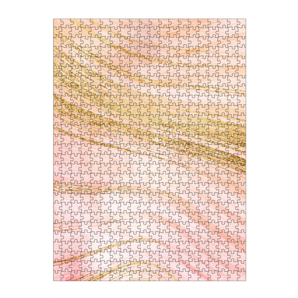 Puzzle Ravensburger "Gold Waves on Blush Pink Marble" artboxONE - Abstrakt,Fashion,Marmor - Agate,Mermaid,Gemstone,Marmor,Abstrakt,Gold - Bild agate