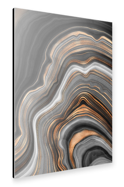 Alu-Dibond "Black Marble with Copper Veins" 30x20 cm artboxONE