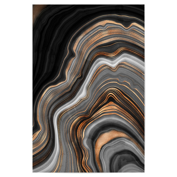Poster "Black Marble with Copper Veins" artboxONE - Fashion,Für Mama,Marmor - Agate,Marmor,Gemstone,Abstract,Marble