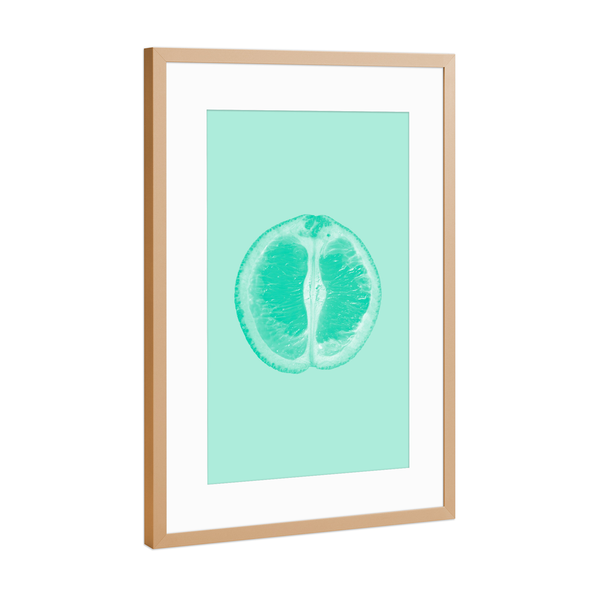 Poster mit Rahmen Kupfer "Peppermint Orange" artboxONE - Abstrakt,Essen & Trinken / Obst & Gemüse