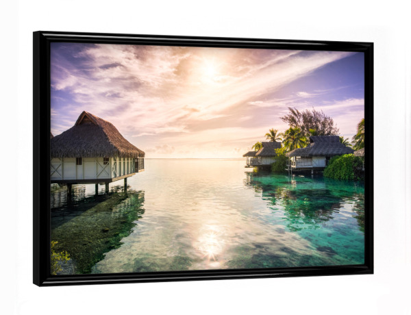 Poster mit schwarzem Rahmen "Urlaub auf Bora Bora" artboxONE - Natur,Reise,Reise / Strand und Meer