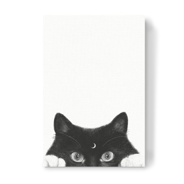 Leinwandbild "Night cat" artboxONE - Tiere,Schwarzweiß,Lustig - Cat,Cats,Black and white,Cute,Lovely,Animal,Moon,Night