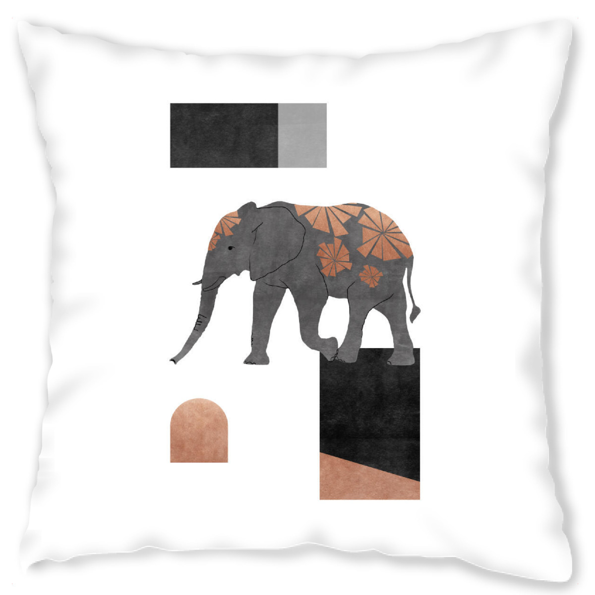 Design-Kissen "Elephant Mosaic Black, Copper" artboxONE - Fß¼r Kinder,Tiere,Abstrakt