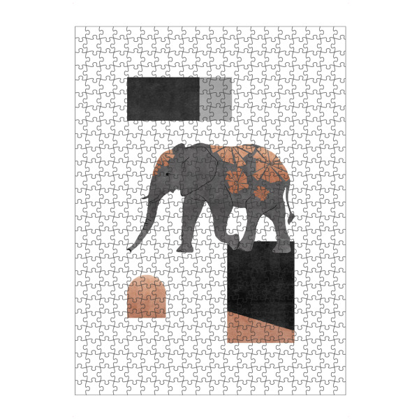 Puzzle Ravensburger "Elephant Mosaic Black, Copper" artboxONE - Für Kinder,Tiere,Abstrakt