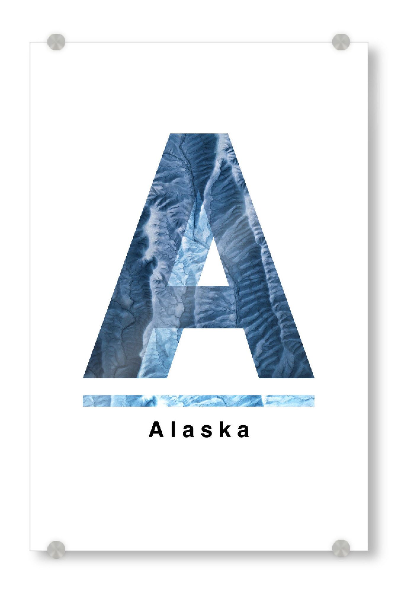 Acrylglasbild "Alaska (letter A)" artboxONE - Typografie,Natur,Reise,Buchstaben / A