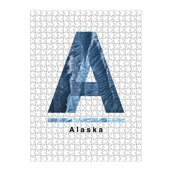 Puzzle Ravensburger "Alaska (letter A)" artboxONE - Typografie,Natur,Reise,Buchstaben / A