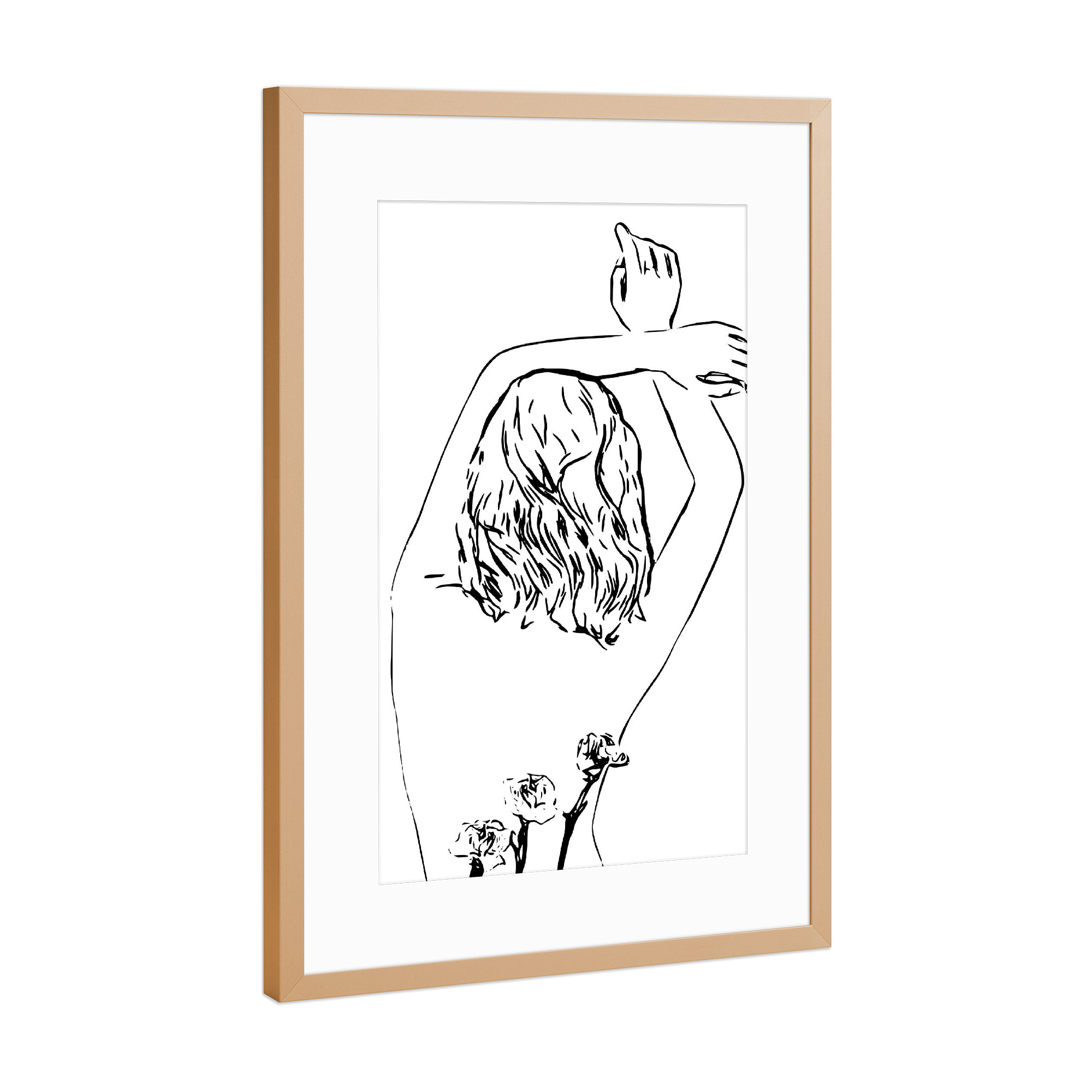 Poster mit Rahmen Kupfer "Oblivious" artboxONE - Schwarzweiß,Fashion