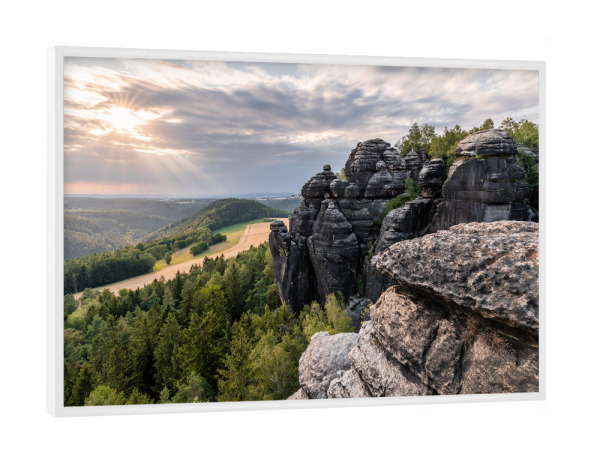 Poster mit weißem Rahmen "Ausblick im Abendlicht" artboxONE - Natur,Reise