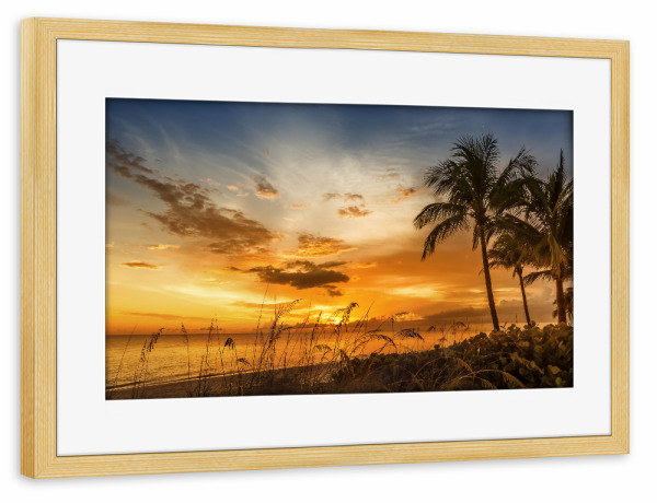Poster mit Rahmen kiefer "Traumhafter Sonnenuntergang" artboxONE - Reise / Strand und Meer